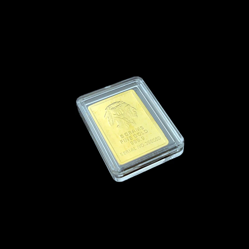 24*16*2.2mm  Clear capsule boxes for 5 grams bullion gold or silver bar case holder/ 5 gram