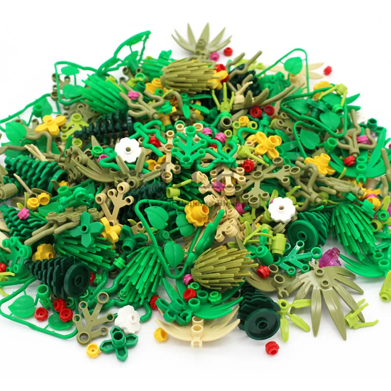 Moc-bloques de construcción de hierba de planta militar, piezas a granel compatibles con juego de flores, juguetes de comida, vista de calle de