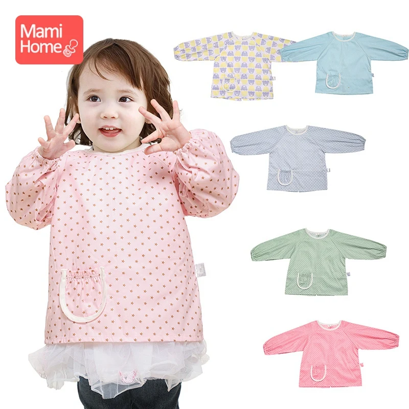 1 Set Children's Apron Baby Eating Gown Girls Kindergarten Painting Clothes Kitchen Apron Waterproof and Anti-dirty Baby Goods