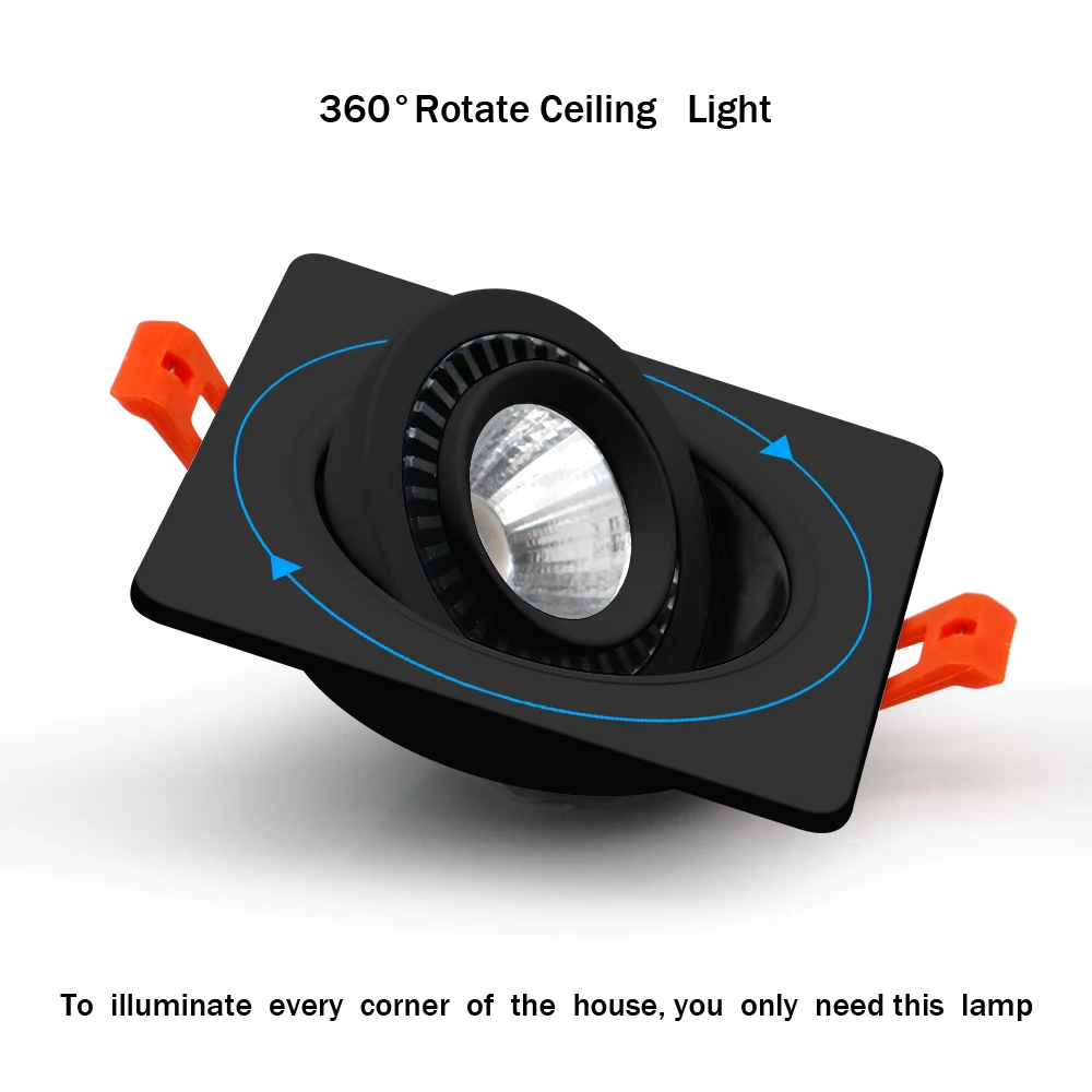 Led Recessed Downlight 360 Adjustable Ceiling Spot Light 12W/18W Down Lights Led Ceiling Lamp LED Spot Lighting Fixture for Home