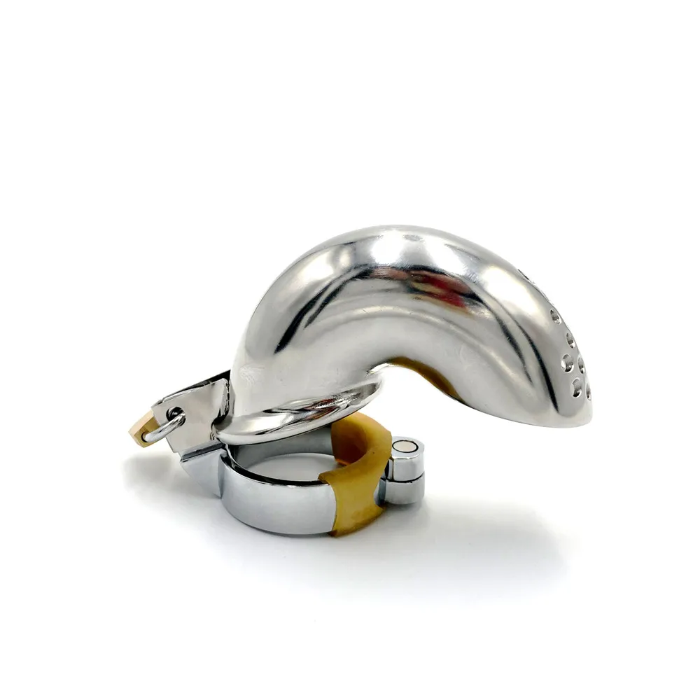 

Latest Design Male Stainless Steel Winding Curve Cock Cage Penis Ring Chastity Belt Device Wit Ventilate Hole BDSM Adult Sex Toy