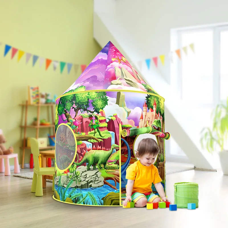 

Dinosaur Foldable Kids Play Tent House Children Tent Baby Toys Wigwam Playhouse Boys Party Tent Brithday Gift