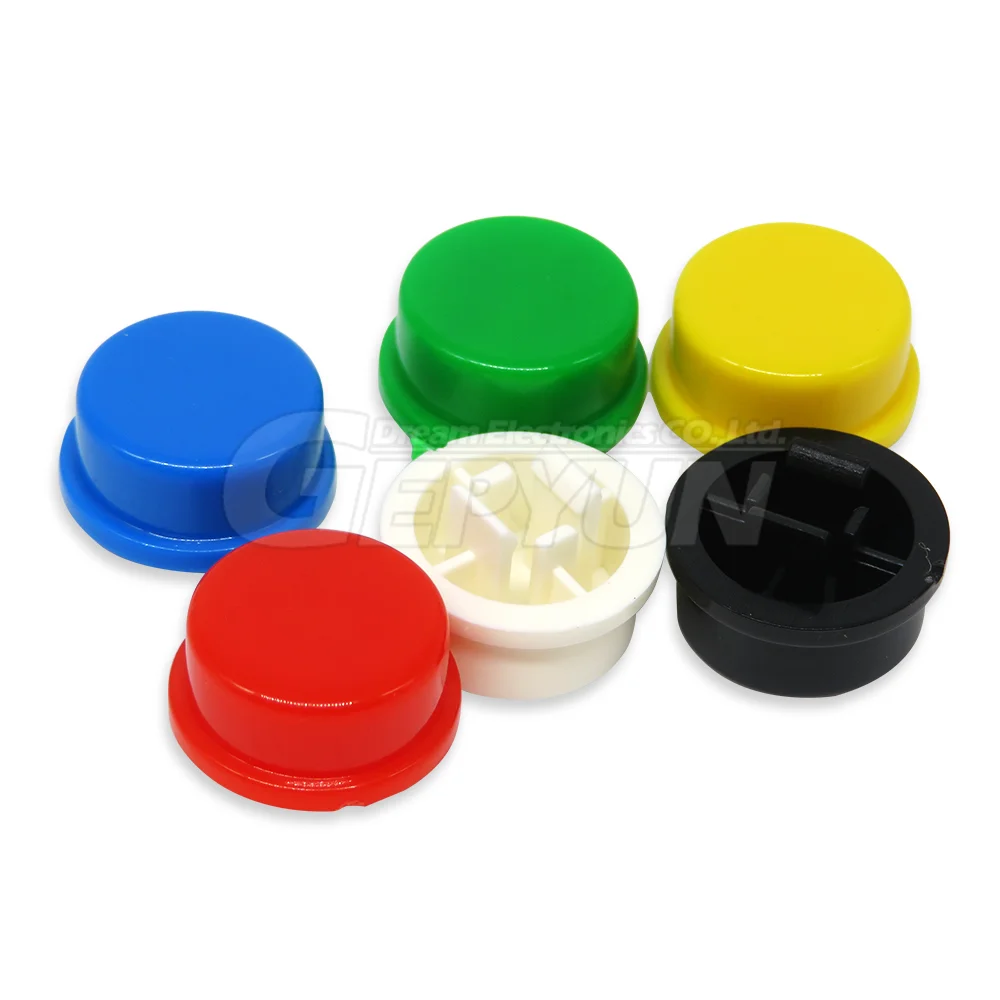 50pcs 6color Round Tactile Button caps 12*12*7.3mm Micro Tact Switch for Arduino