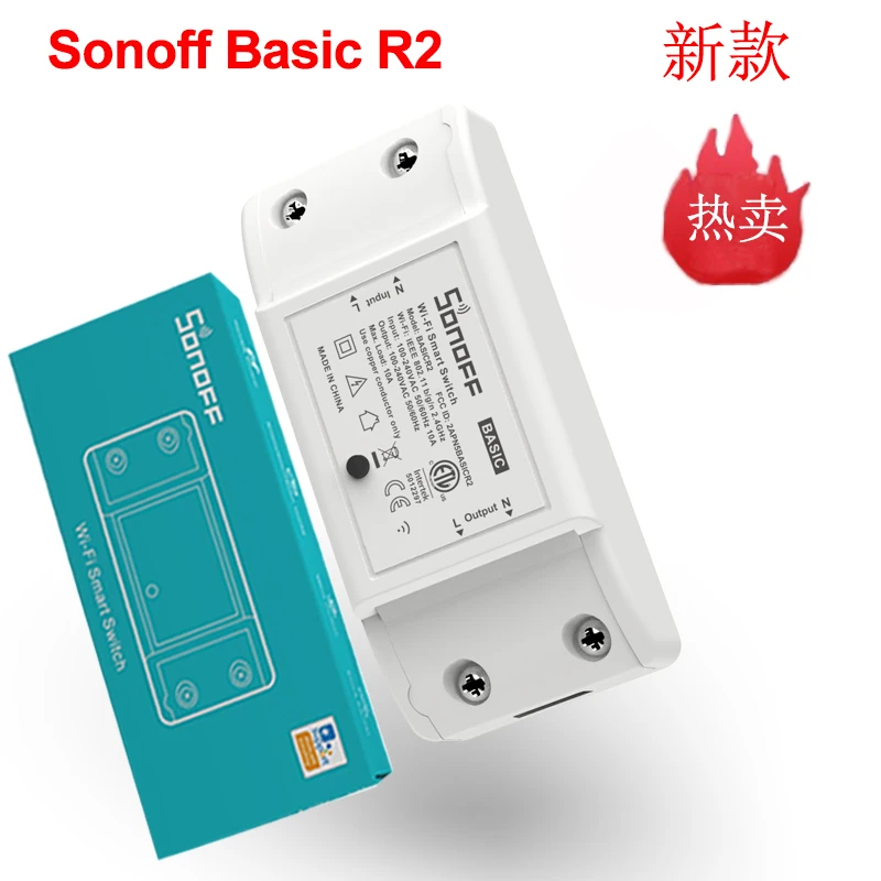 Sonoff Basic R2/RF R2 DIY Wifi Công Tắc Điều Khiển Từ Xa Không Dây Nhà Thông Minh Tự Động Hóa Mô Đun Qua Ewelink Ứng Dụng làm Việc Với Alexa