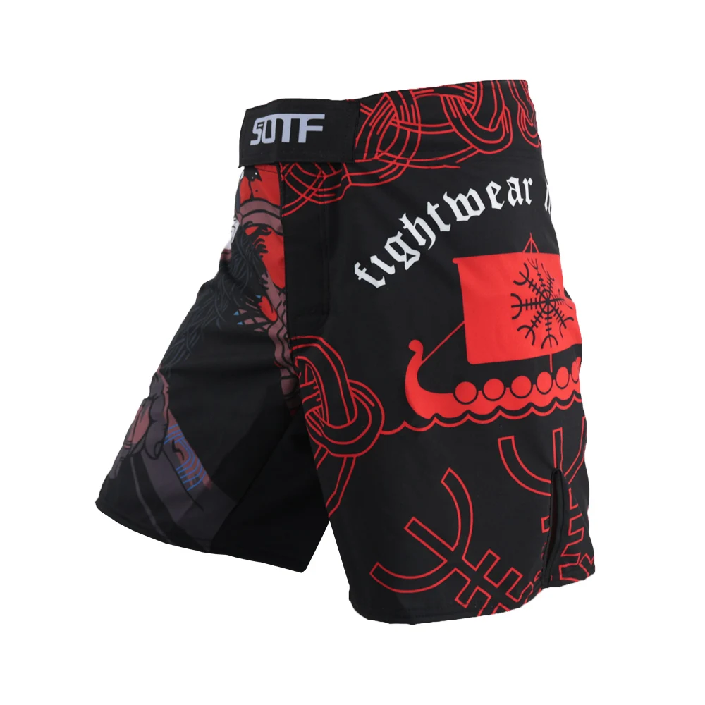 Yumuşak MMA geometri teknoloji yılan kafa spor nefes boks şort Tiger Muay Thai mma şort kickboks mücadele pantolon sanda