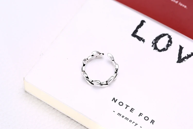 Retro Style 925 Sterling Silver Leaves Open Rings For Women Vintage Jewelry Accessories