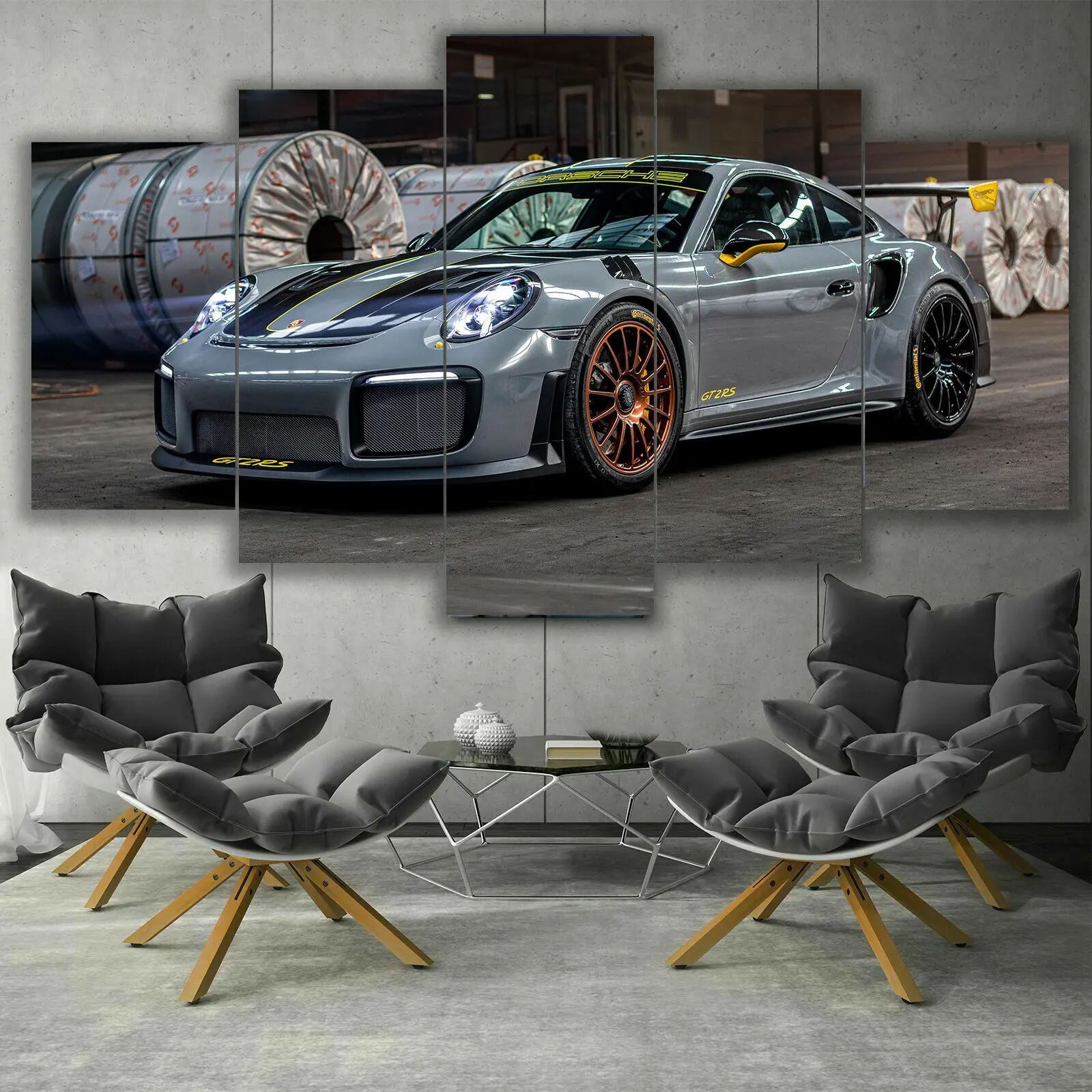 No Framed Canvas 5Pcs  Racing Sport Car Modern Wall Art Posters Decoration for Living Room Pictures Home Decor Paintings