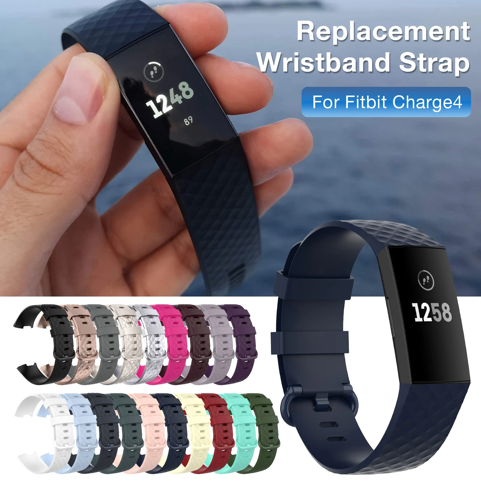 Replacement Band For Fitbit Charge 4 Strap Silicone Wristband For Fitbit Charge 4 Band Wrist Strap For Fitbit Charge 4 Band