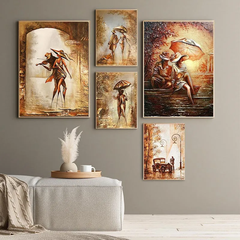 Wonderful Love Canvas Paintings Romantic Couple Home Art Interesting Posters and Prints Wall Art Pictures for Living Home Decor