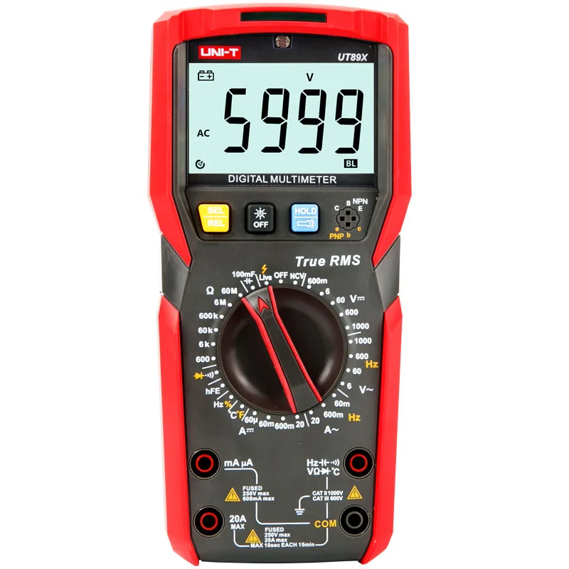 UNI-T UT89X UT89XD Professional Digital Multimeter True RMS NCV 20A Current AC DC Voltmeter Capacitance Resistance Tester