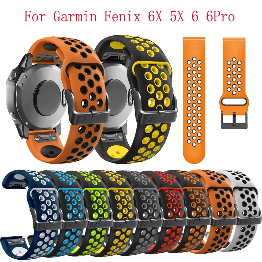 22 26มม.สำหรับ Garmin Fenix 7 7X 6 6X Pro 5 5X Plus สายรัดข้อมือซิลิโคน VERTIX 2/instinct 2/Forerunner 945 935 955นาฬิกา