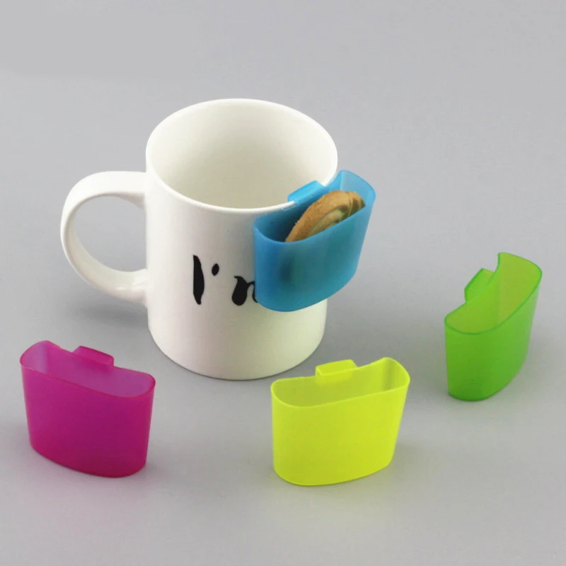 Estante multifunción para galletas, soporte portátil para bolsas de té, Clip para botellas, Gadget para galletas, almacenamiento para servir tazas de beber, 4 Uds.