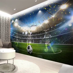 Papier peint décoratif 3D sur mesure pour salon, imposant terrain de football, salon, chambre à coucher, mur de fond TV, lieu de sport