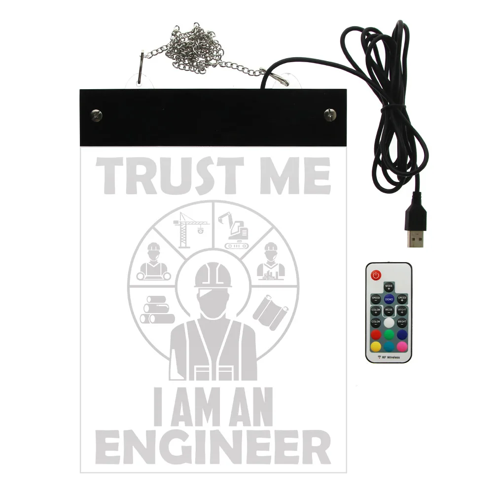 Trust Me I AM A Engineer Architects LED Hanging Sign For Office Business Display Electric Emblem Lamp For Built Environment Fans