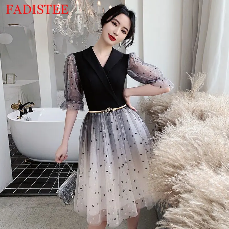 

New Style V-neck Party Evening Dresses Vestido De Festa A-line Prom Dress Robe De Soiree Vestidos Formales