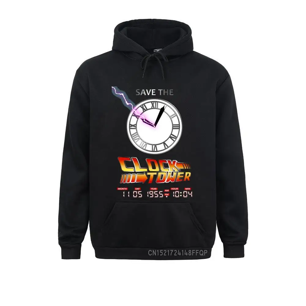 Fiction Film Sweatshirt Men Back To The Future Pullover Clock Tower Marty Doc Delorean Print Hoodie Harajuku Novelty