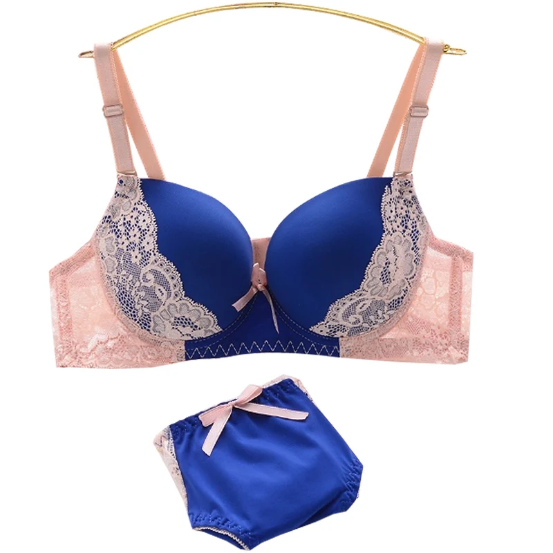 Ladies bra push up underwear short sexy lingerie lace embroidery bow bra and pants selection