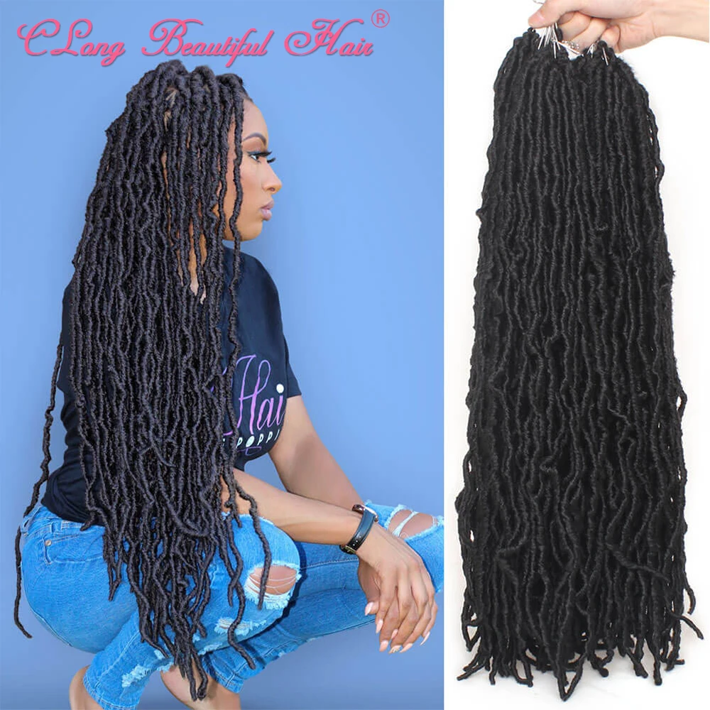 

CLong Nu Locs Crochet Hair 36 24 18 Inches Faux Locs Extension Synthetic Soft Goddess Braiding Dreadlocks Hair For Black Women