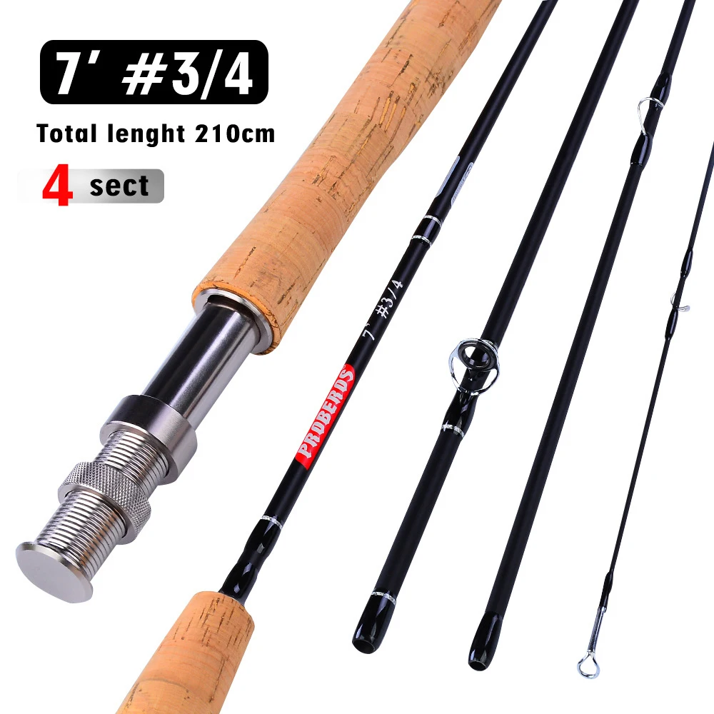 Fly Fishing Rod 7FT 2.1M 4 Section Line wt 3/4 5/6 7/8 Soft Cork Handle Fly Rods Fishing Pole Tackle