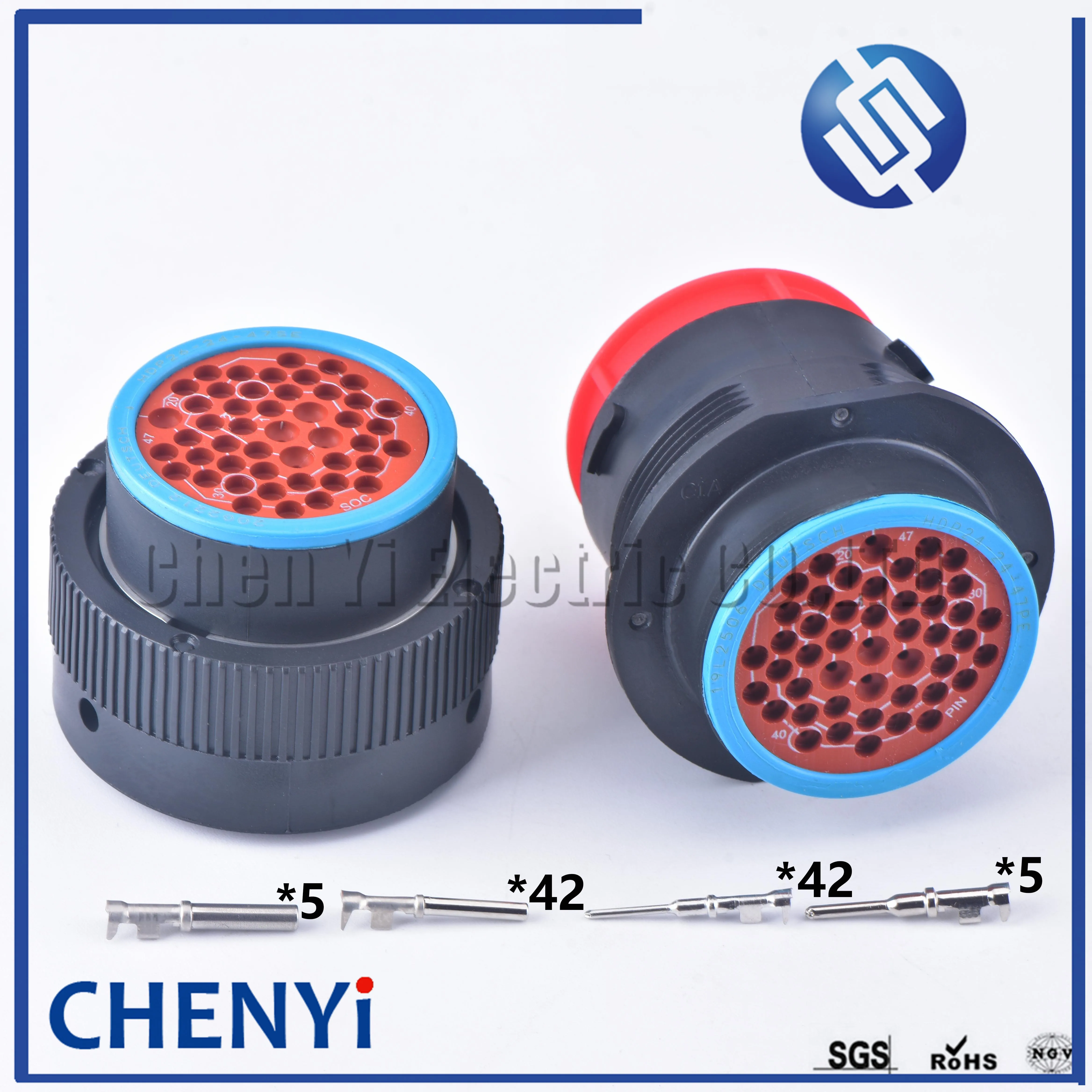 

Deutsch Original USA TE connector HDP series 47 Cavities HDP26-24-47SE HDP24-24-47PE automotive waterproof plug With Terminals