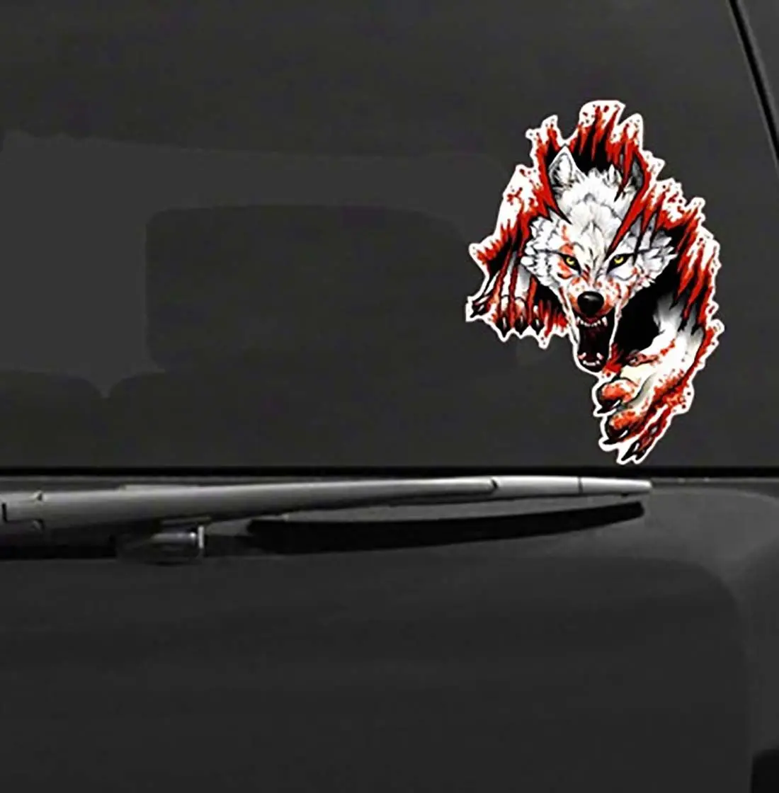 Sticker Evil Tooth Dark Personality Creative Angry Wolf Car Sticker Marks Headlight Decal Waterproof Motorcycle Helmet Sticker