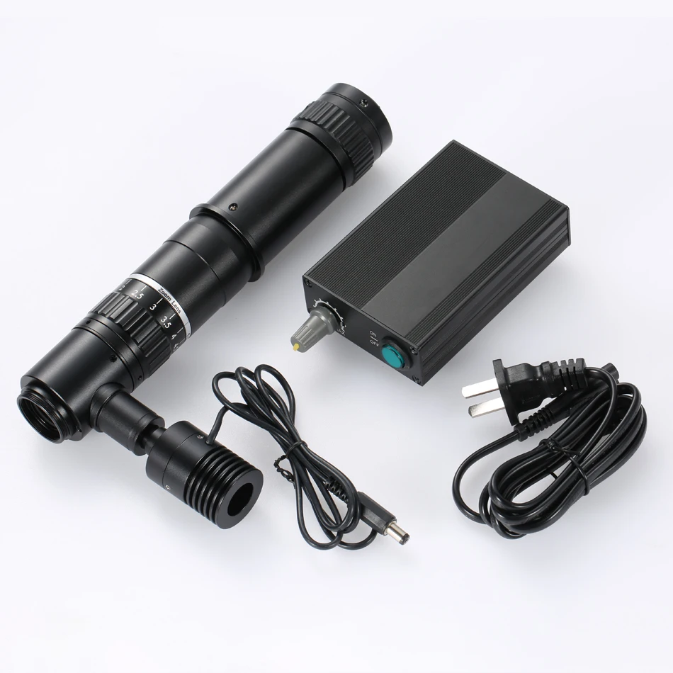 Industrial Video Microscope C-Mount Lens 500X 1000X Full Focus Large Magnification Magnifier Coaxial Point Light Source Lens