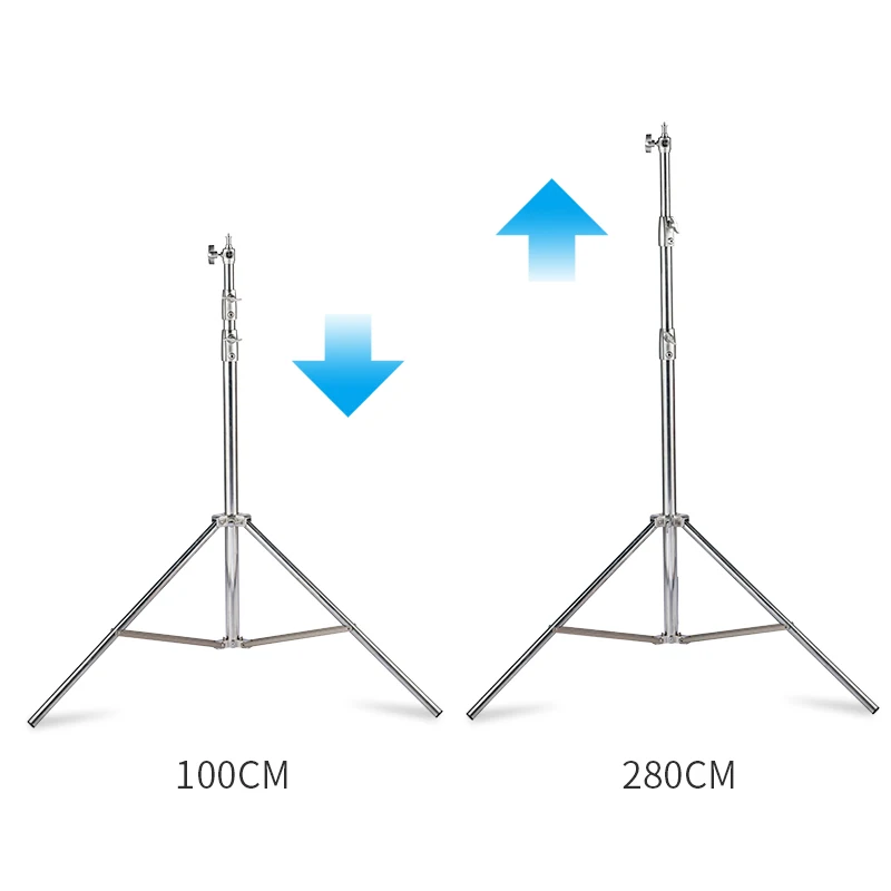 Stainless Steel Light Stand 102 inches/260cm Heavy Duty for Studio Softbox, Monolight and Other Photographic Equipment