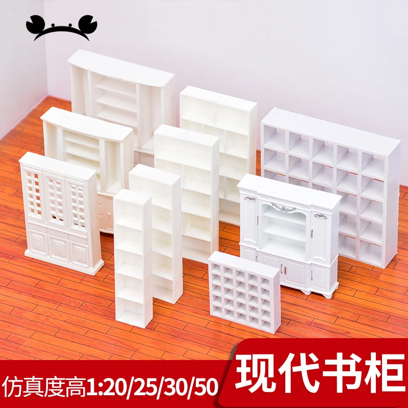2pcs 1/25 1/30 1/50 scale Miniature Furniture Plastic Cupboard Mini Cabinet Bookshelf Dollhouse Accessories Interior Decoration