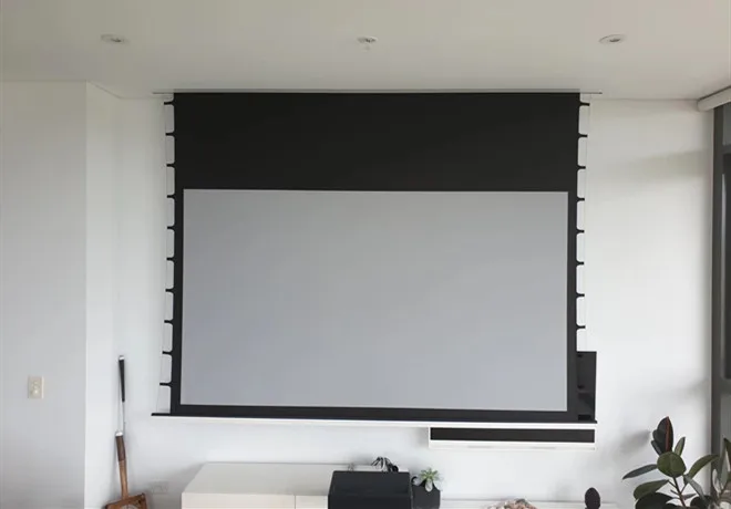 KTSHBCA 4K Woven Akustisch Transparent Stoff Sound Max 8K In-Decken Motorisierte Tab-Gespannt Projektor Bildschirm – Detail 34