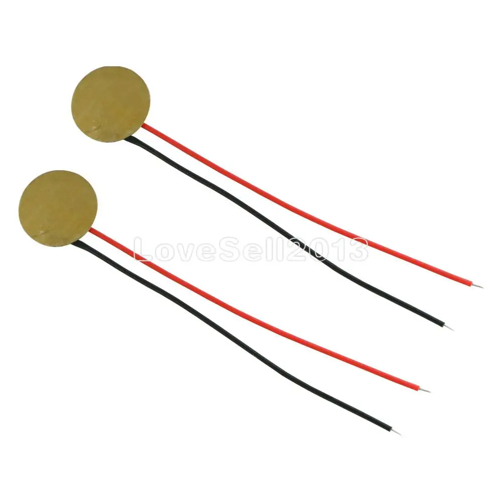 5PCS 12mm Piezo Elements Sounder Sensor Trigger Drum Disc+wire copper