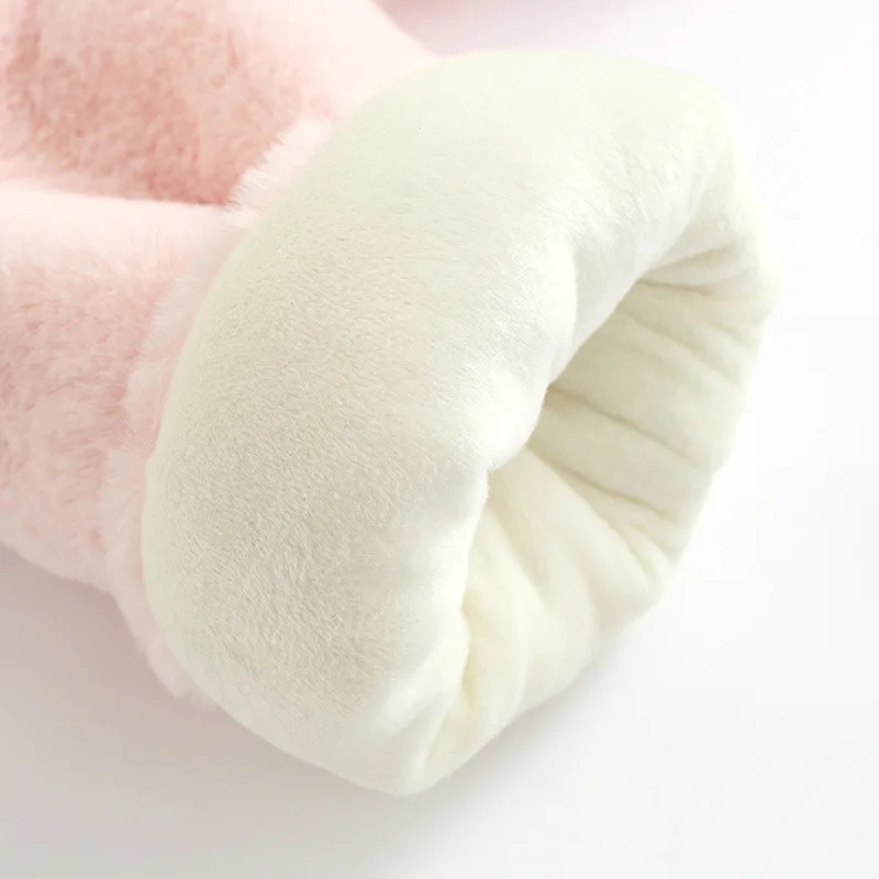 Winter Newborn Baby Girl Clothes Cute Rabbit Ear Plush Baby Jacket Christmas Girls Fur Coat Snowsuit Warm Hooded Infants Outwear