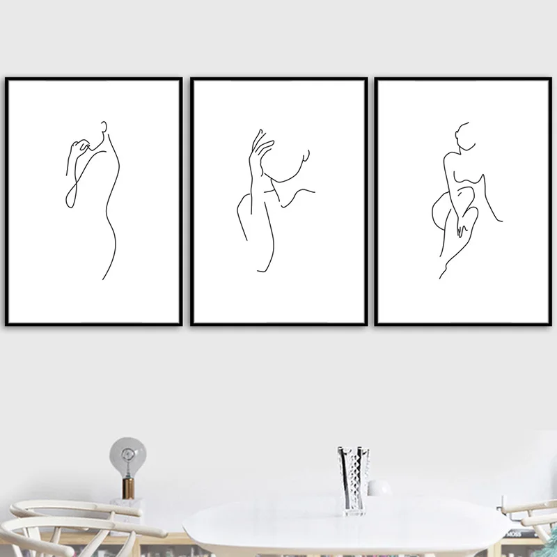 Canvas Print Picture Wall Art Nordic Poster Black And White Elegant Ballet Dance Paintings Home Decoration Module Living Room
