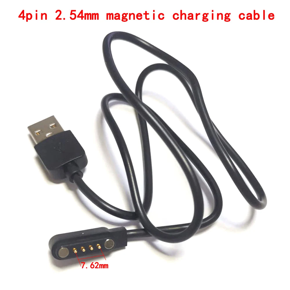 

4 pin Pogo Magnet Cable for Kids Smart Watch Charging Cable USB 2.54mm Charge connector Cable for Q750S A20 A20S TD05 V6G