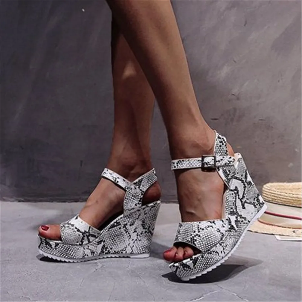 2024 New Ladies Platform Gladiator Heel Height Sandals Hot Colorful Wedges Summer Women Party Shoes Female Snake Pumps Eu 35-41