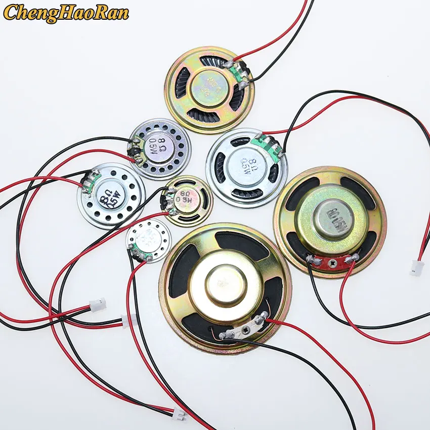 1pcs Ultra-thin Speaker 8 Ohms 0.5 Watt 0.5W 8R Speaker Diameter 20 23 28 30 40 50MM 5CM Thickness With PH2.0 Terminal