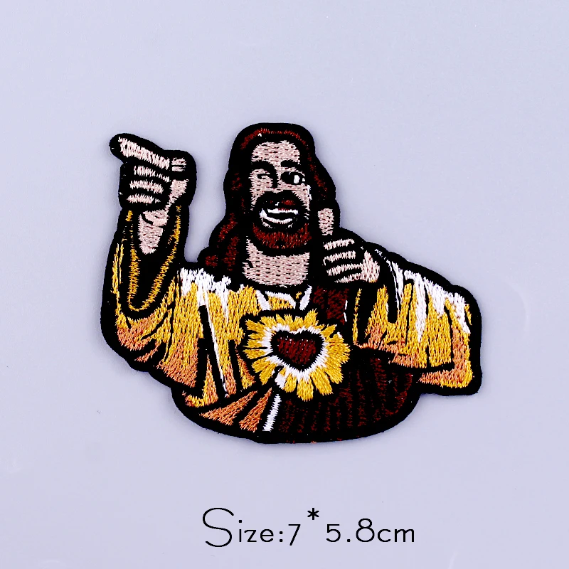 Funny Jesus Patch Dinosaur Embroidered Patches For Clothing DIY Iron on Patches For Clothes Broken Arm Venus Patch Stickers