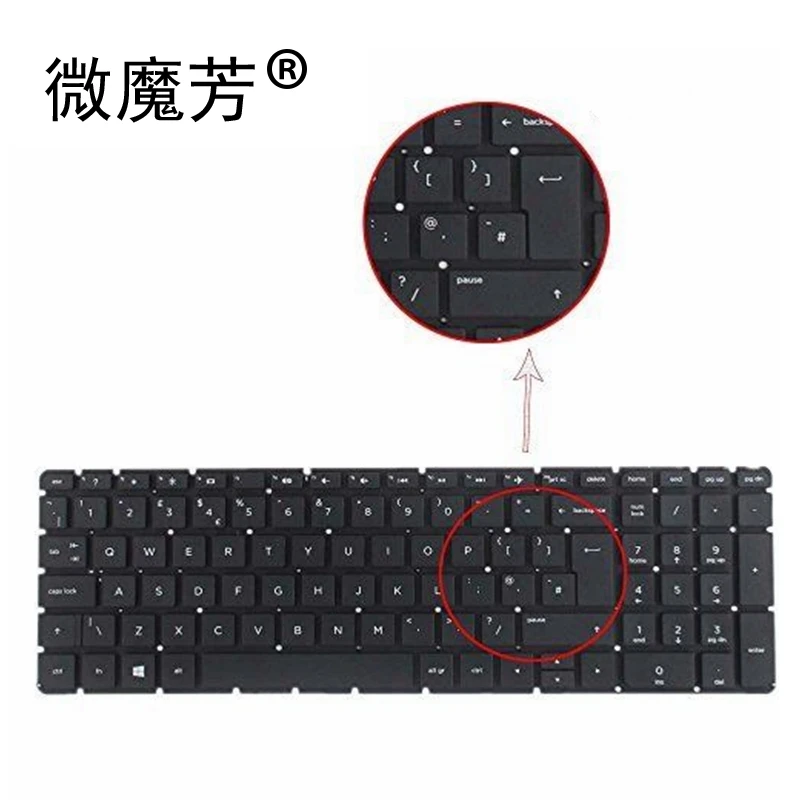 New UK Laptop keyboard For HP 250 G4 256 G4 255 G4 15-ac 15-ac000 15-af 15-af000 no Frame Teclado Keyboard PK131EM1A09 NSK-CWASC