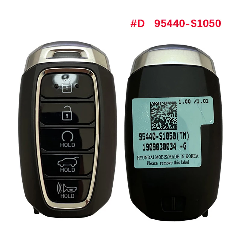 Chave inteligente original para Hyundai SantaFe, mercado de reposição, 433Mhz, chip 47, 95440-S2000, 95440-S2200, 95440-S1200, 95440-S1050, 2018-2021