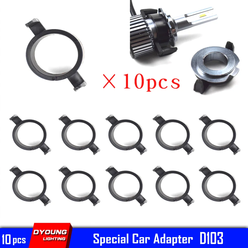 10 pçs h7 base da lâmpada para ford mondeo preto design led faróis adaptador soquete conector para peugeot citroen 508 2008 3008 d103