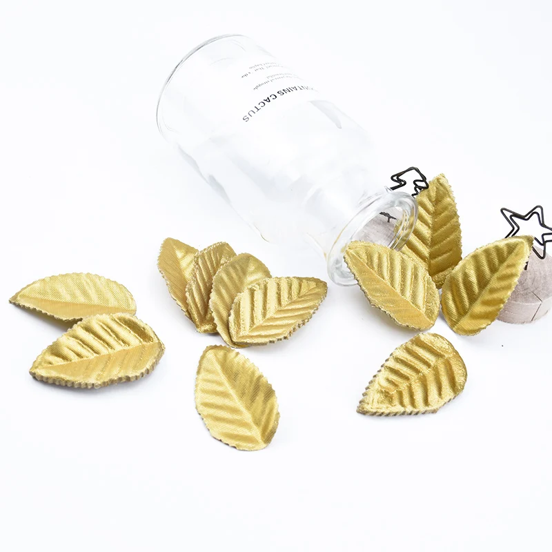 100/200 Stück Seide Rosen Blatt Gold Blätter künstliche Pflanzen dekorative Blume Weihnachts girlande DIY Geschenk nach Hause Hochzeits dekor – Detail 11