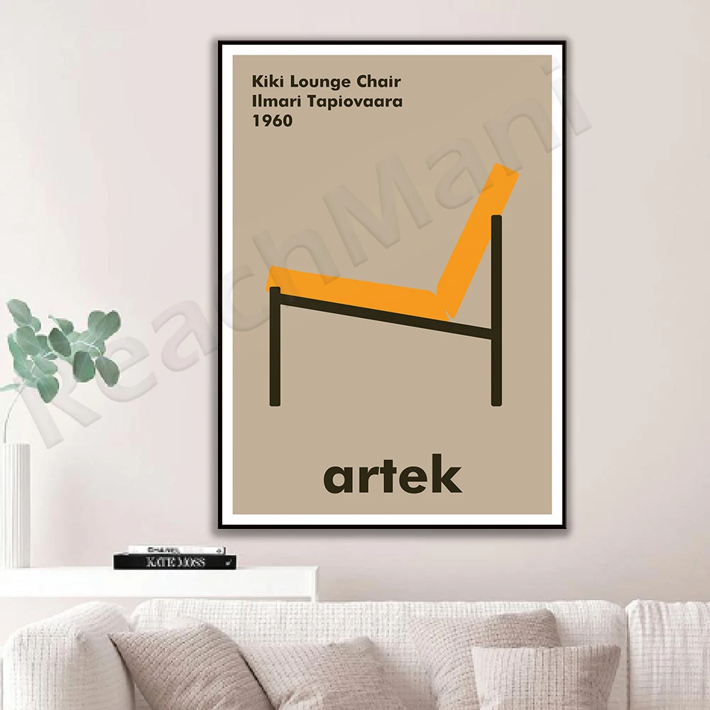 Bauhaus style Kiki recliner poster printed art deco canvas home gift