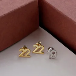 Customized Digital Earrings Personalized Fashion Stainless Steel Welded Pin Earrings Exquisite Women's Jewelry Gifts