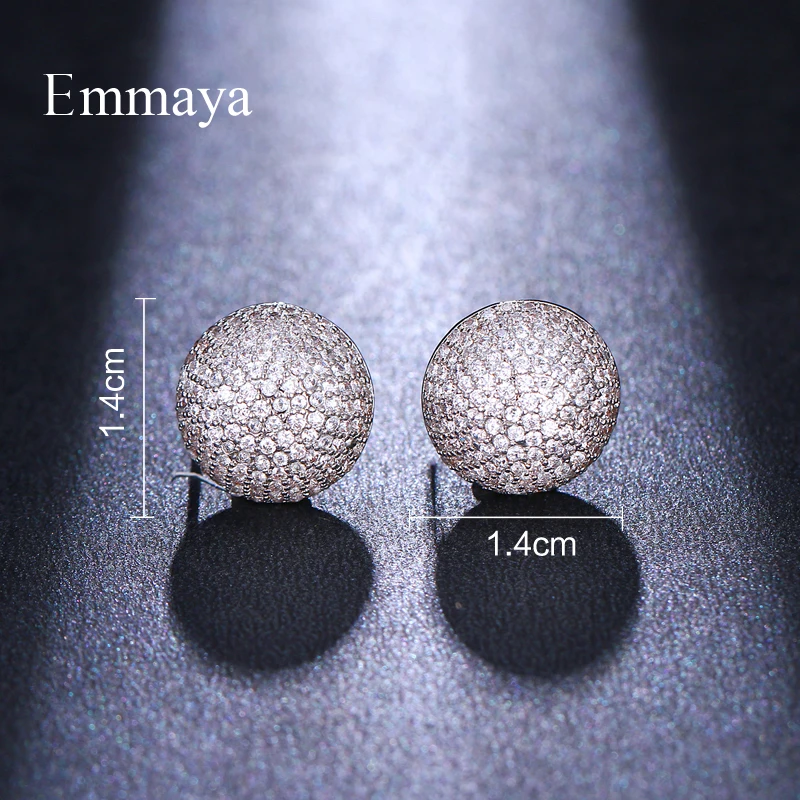 Emmaya Most Popular Minimalism Semi-Circular Shape zircon Female Fashion Dinner First Choice Simplicity Stud Earrings