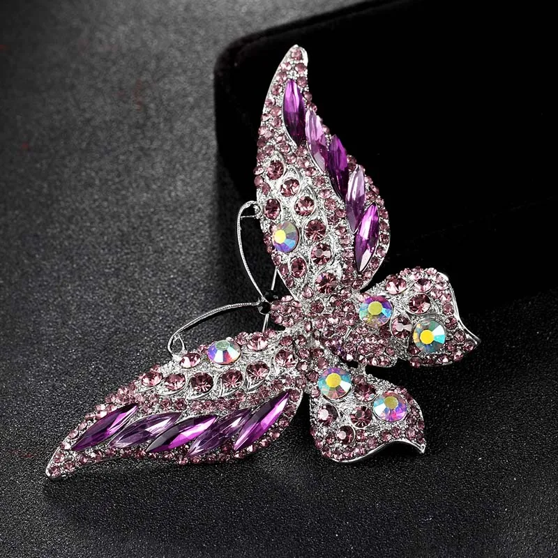 Zlxgirl new arrival Green opal Colorful butterfly brooch jewelry best vintage Christmas gifts women\'s wedding Scarf pins