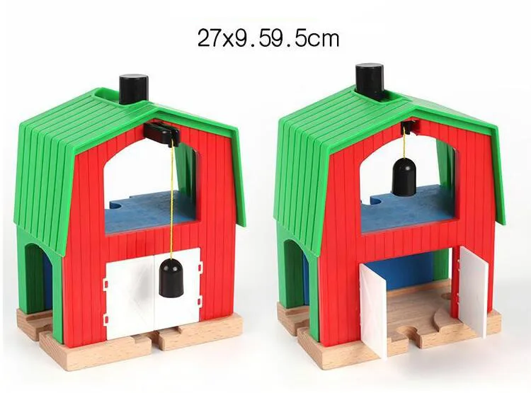 Green House Crane Thoma Wooden Train Track Railway Crane Tender Education DIY Toy Compatible All Wooden Track Railway Accessory