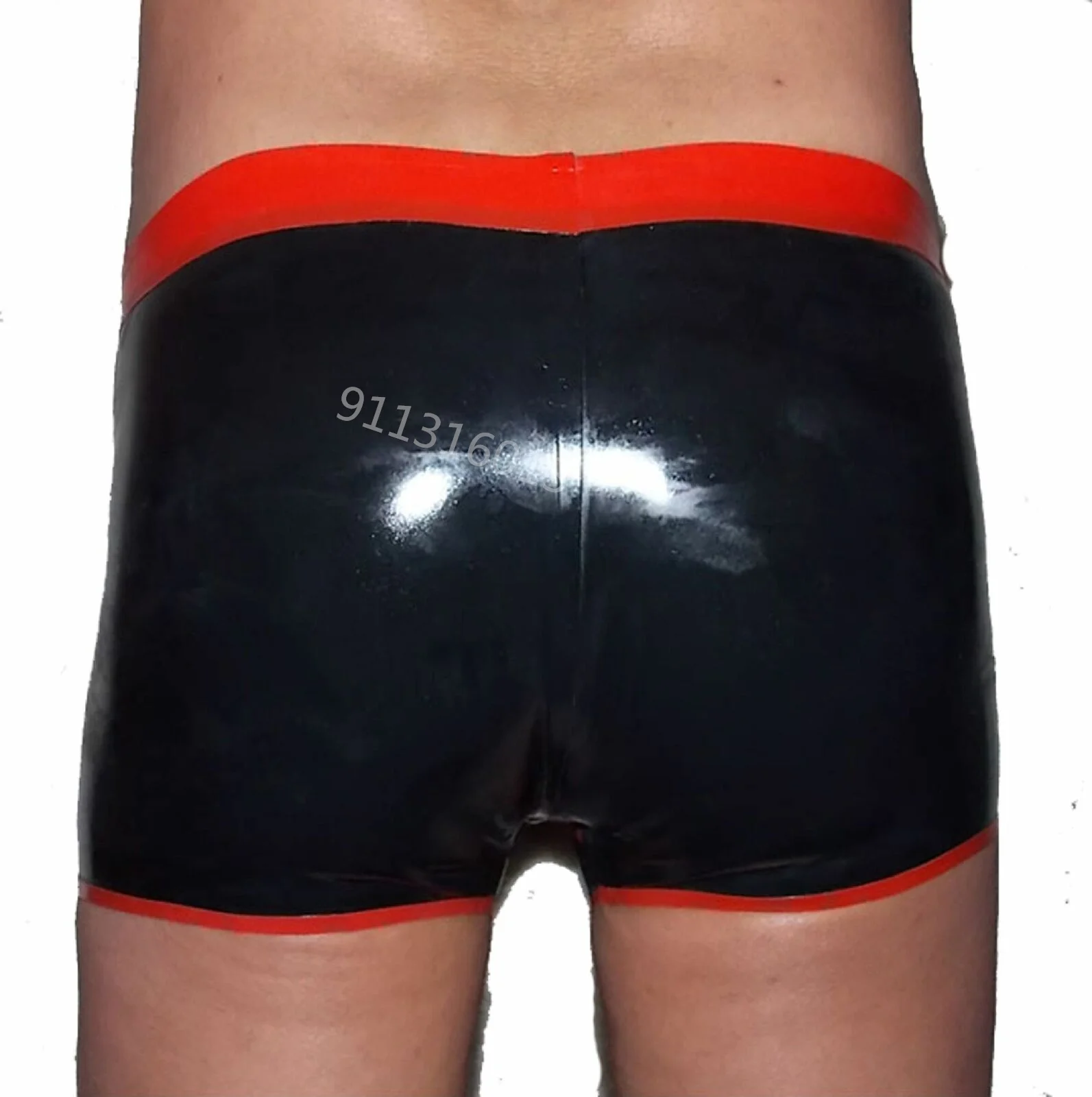 Sexy Latex Underwear Boxer Shorts Briefs Handmade Men Short Pants with Front Zipper Cosplay Costume