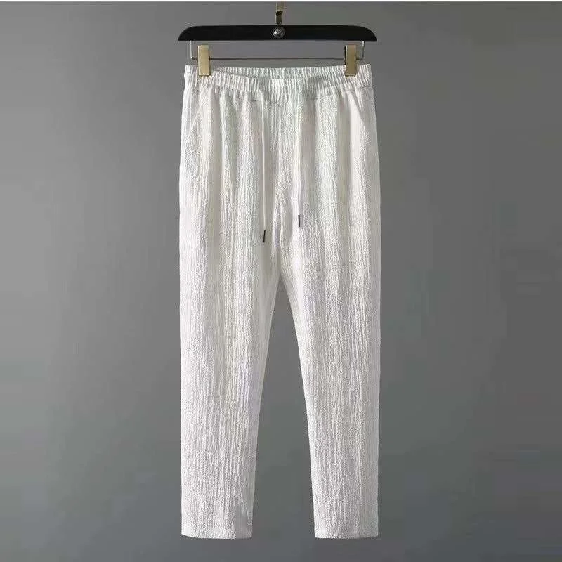 Fato de treino branco luxuoso masculino, calças de manga curta, terno fino de lazer, moda esportiva high-end, streetwear de ginástica, verão