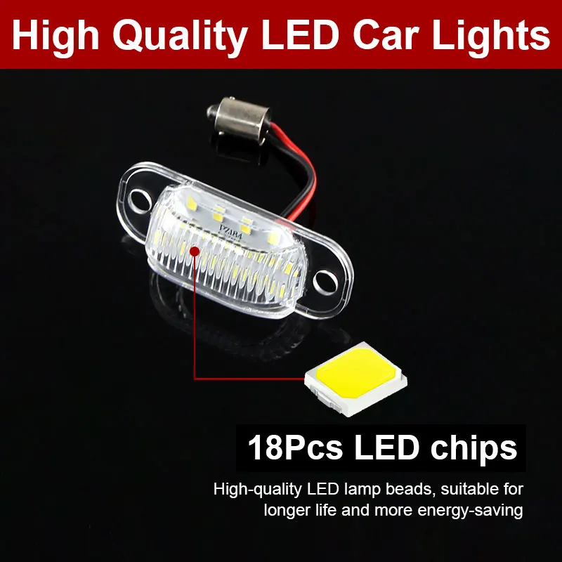 2x CANbus For Audi 80 B4 1991-1995 Cabriolet (type 8g) 1991-2000 100/C4 1990-1994 A6/C4 1994-1997 LED License Number Plate Light