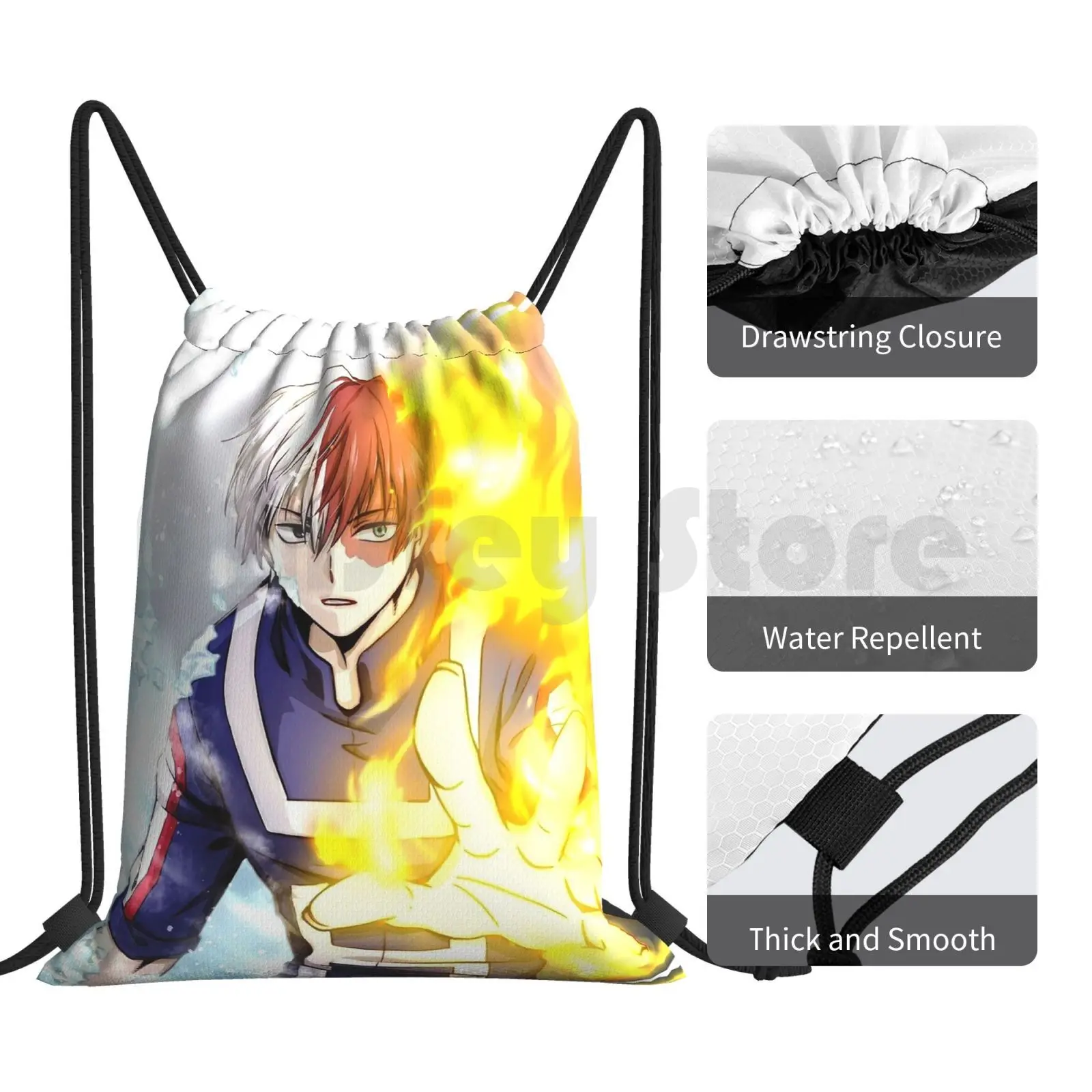 - Shoto Todoroki Backpack Drawstring Bag Riding Climbing Gym Bag  Anime Shoto Todoroki