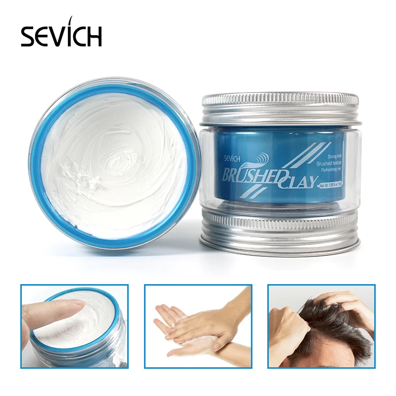 

Sevich 100g Hair Brushed Clay For Men Strong Hold Hairstyle Finished Hair Styling Clay Mud Hair Cream Refreshing Hair Wax